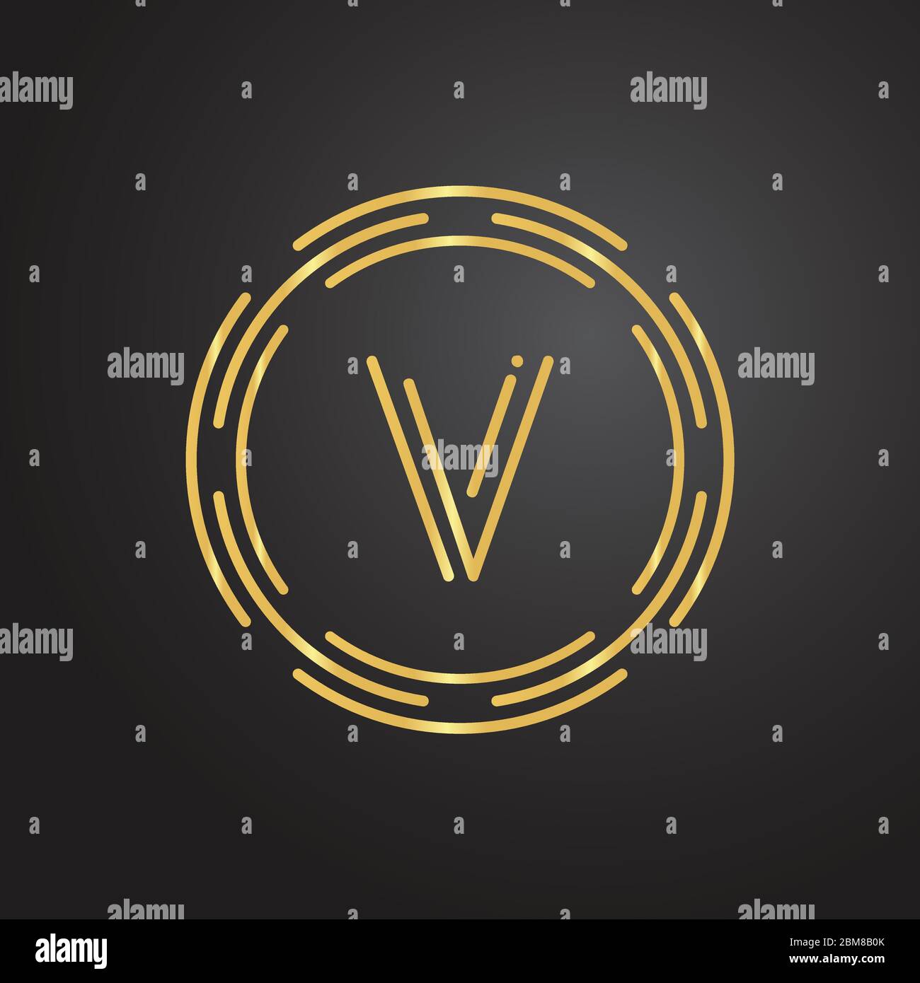 Logo lettre V initial avec modèle vectoriel de typographie professionnelle de luxe. Design du logo Creative Abstract Letter V. Illustration de Vecteur