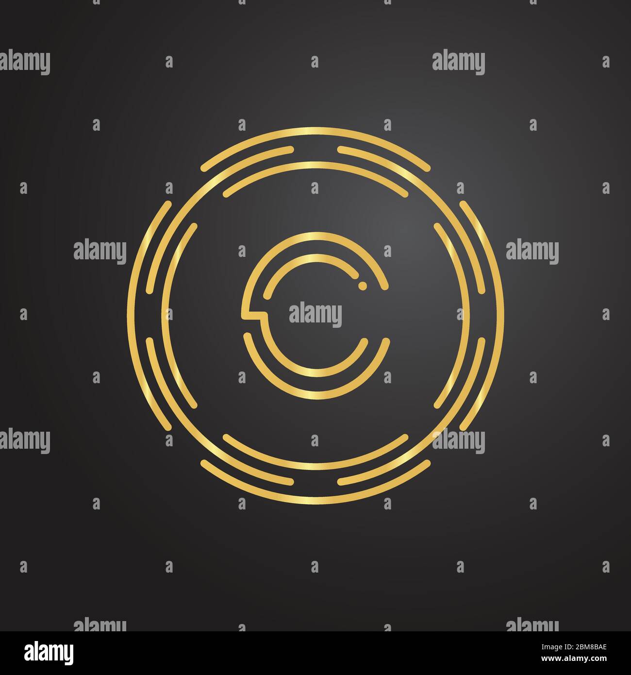 Logo lettre C initial avec modèle vectoriel de typographie professionnelle de luxe. Design du logo Creative Abstract Letter C. Illustration de Vecteur