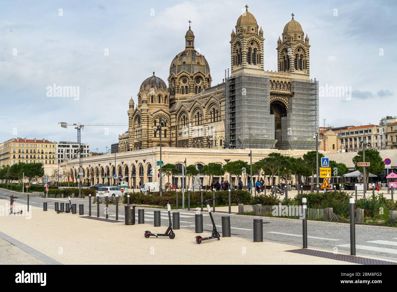 Marseille, France, 3 janvier 2020 – extérieur de la cathédrale de Marseille (cathédrale de la Major) un des monuments les plus visités de la ville Banque D'Images