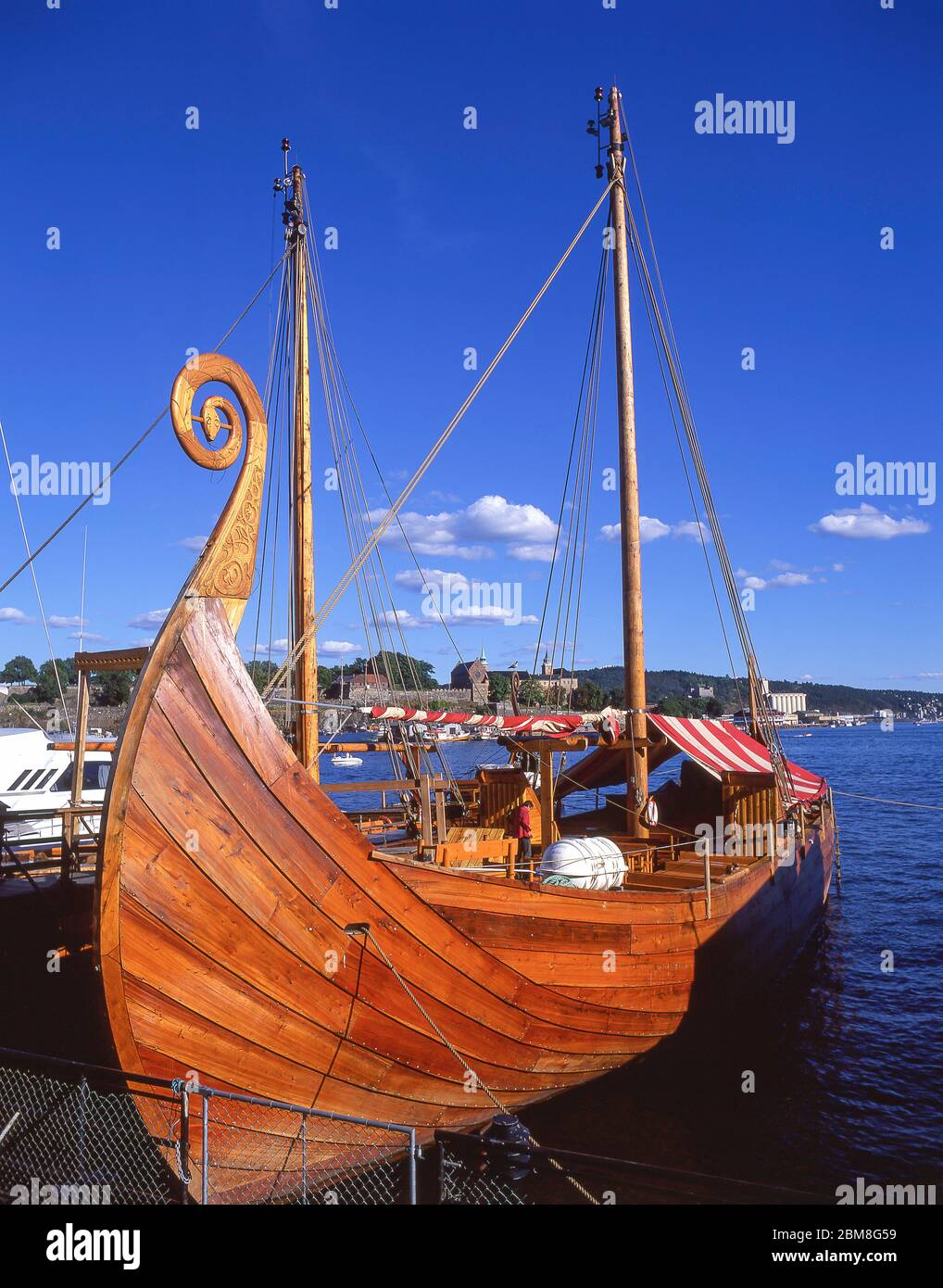 Réplique du navire viking, port d'Oslo, Oslo, Royaume de Norvège Banque D'Images