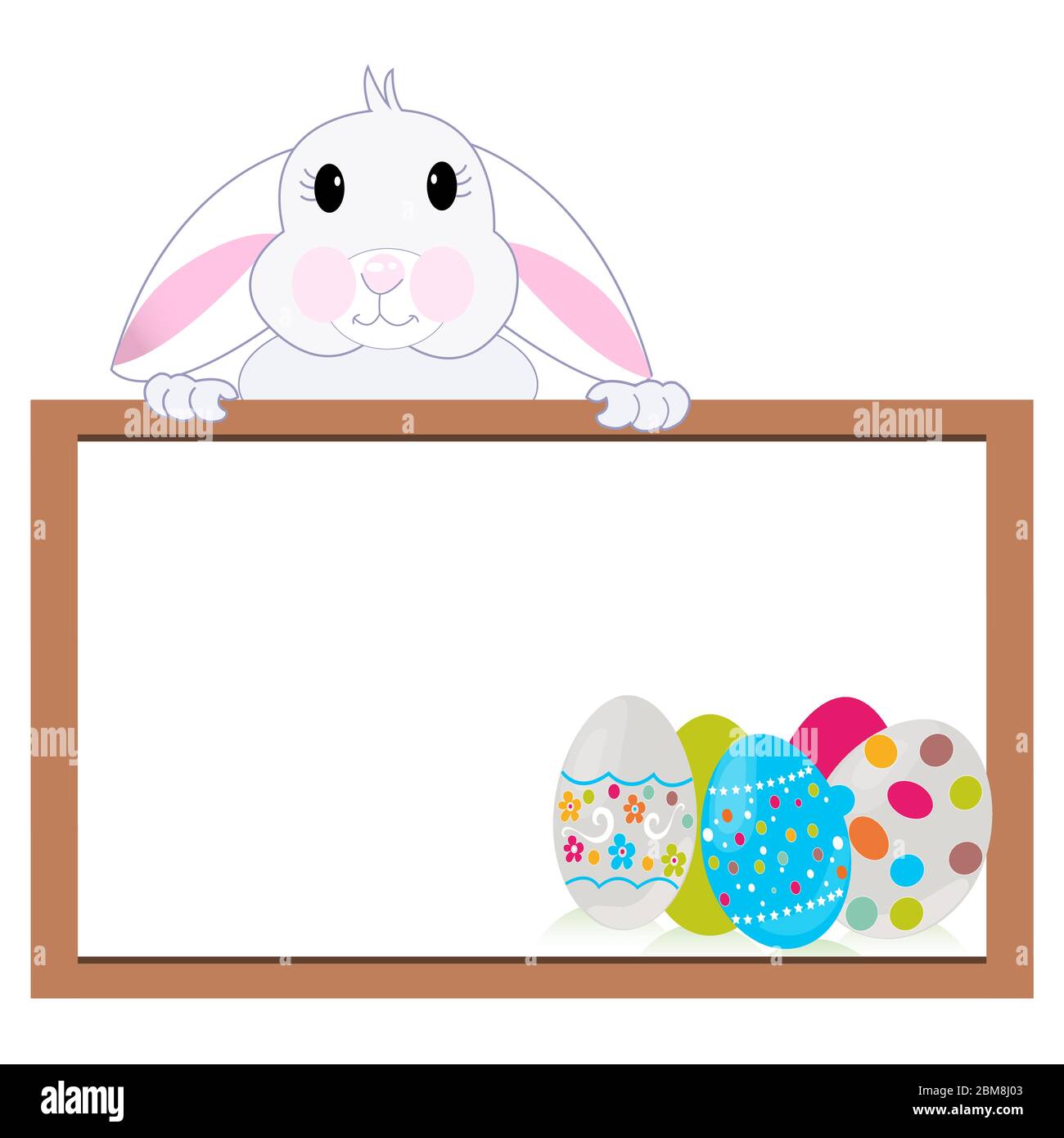 Vacances de Pâques Printemps fond d'oeufs colorés à base de lapin Illustration de Vecteur