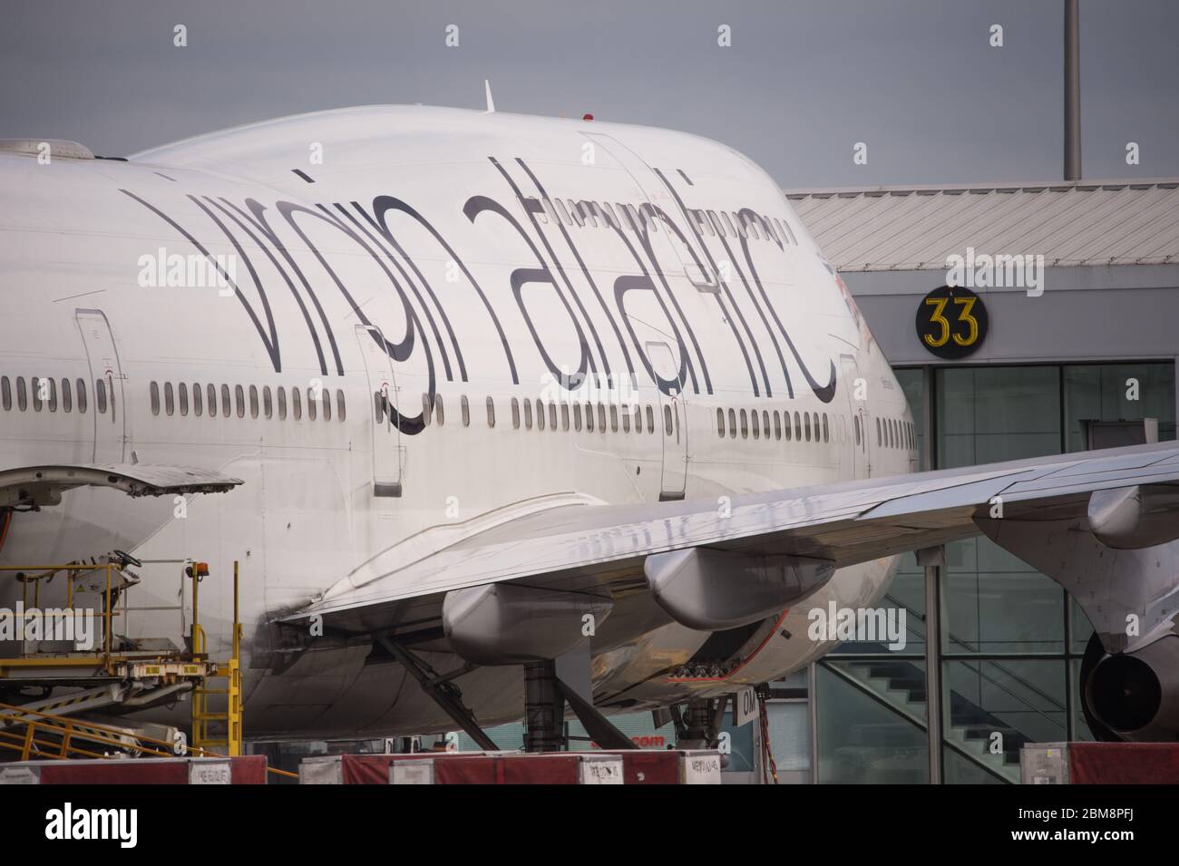 Glasgow, Royaume-Uni. 25 août 2019. Photo : le Boeing 747-400 de Virgin Atlantic, reg G-VROM surnommé Barbarella, est l'un des avions à corps de dé large long-courrier de la flotte de loisirs de Virgin. Cet avion dessert Glasgow 3 fois par semaine, normalement à Londres Gatwick. Crédit : Colin Fisher/Alay Live News. Banque D'Images