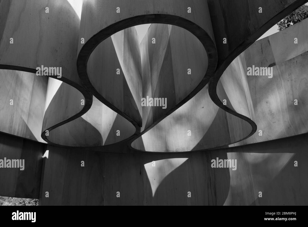 Maison d'été Timber Steam Bent contreplaqué Pavillon Serpentine Galleries Serpentine Pavilion 2016, Kensington Gardens, Londres, W2 par Barkow Leibinger Banque D'Images