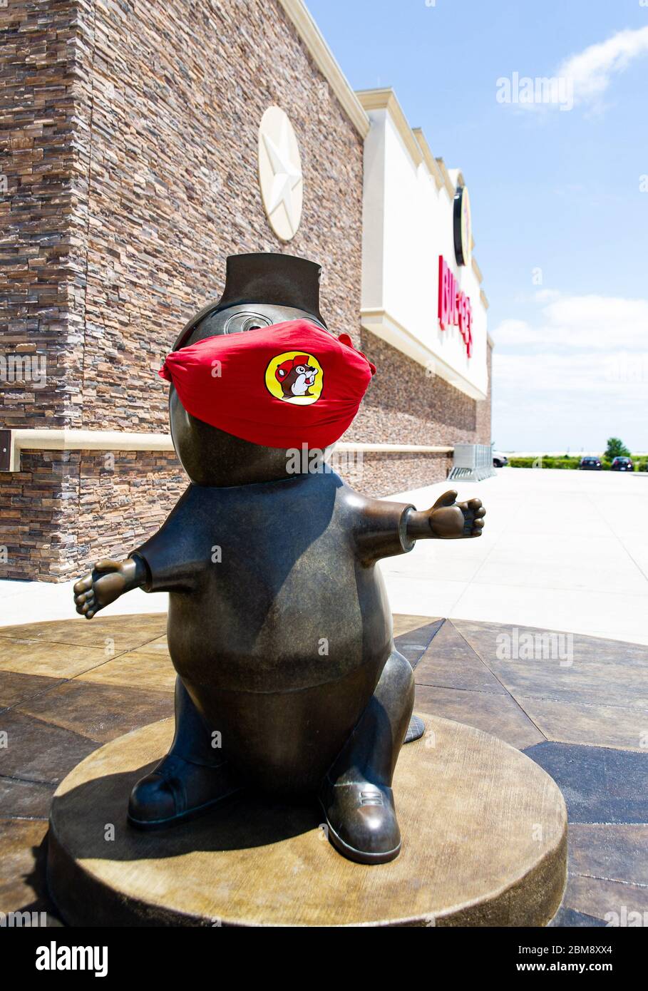 7 2020 mai : à la station-service Buc-EE et au temple du Centre Tavel, Texas. Matthew Lynch/CSM Banque D'Images