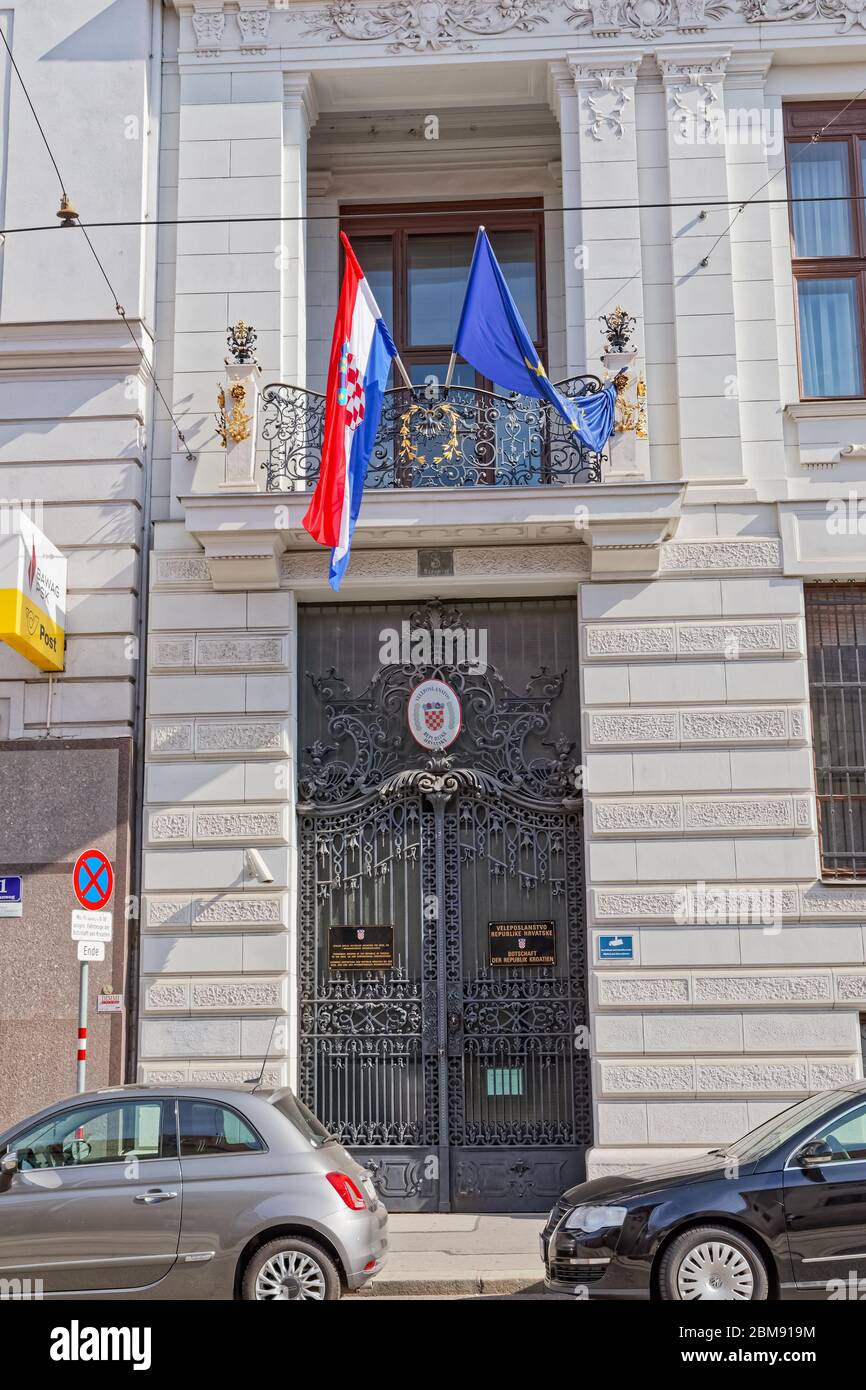 Détail de l'édifice de l'ambassade croate à Vienne, Autriche Banque D'Images