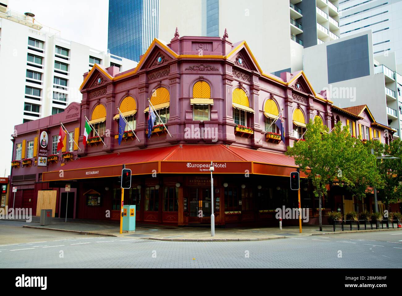 Perth, Australie - 17 avril 2020 : l'hôtel européen de Miss Maud Banque D'Images