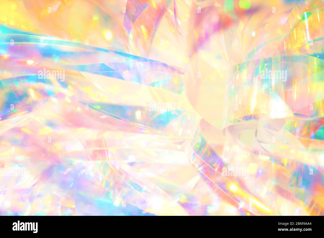 Arrière-plan de fée à motif girly abstrait texture de la décoration holographique de Noël avec effet brillant coloré réfléchissant Banque D'Images