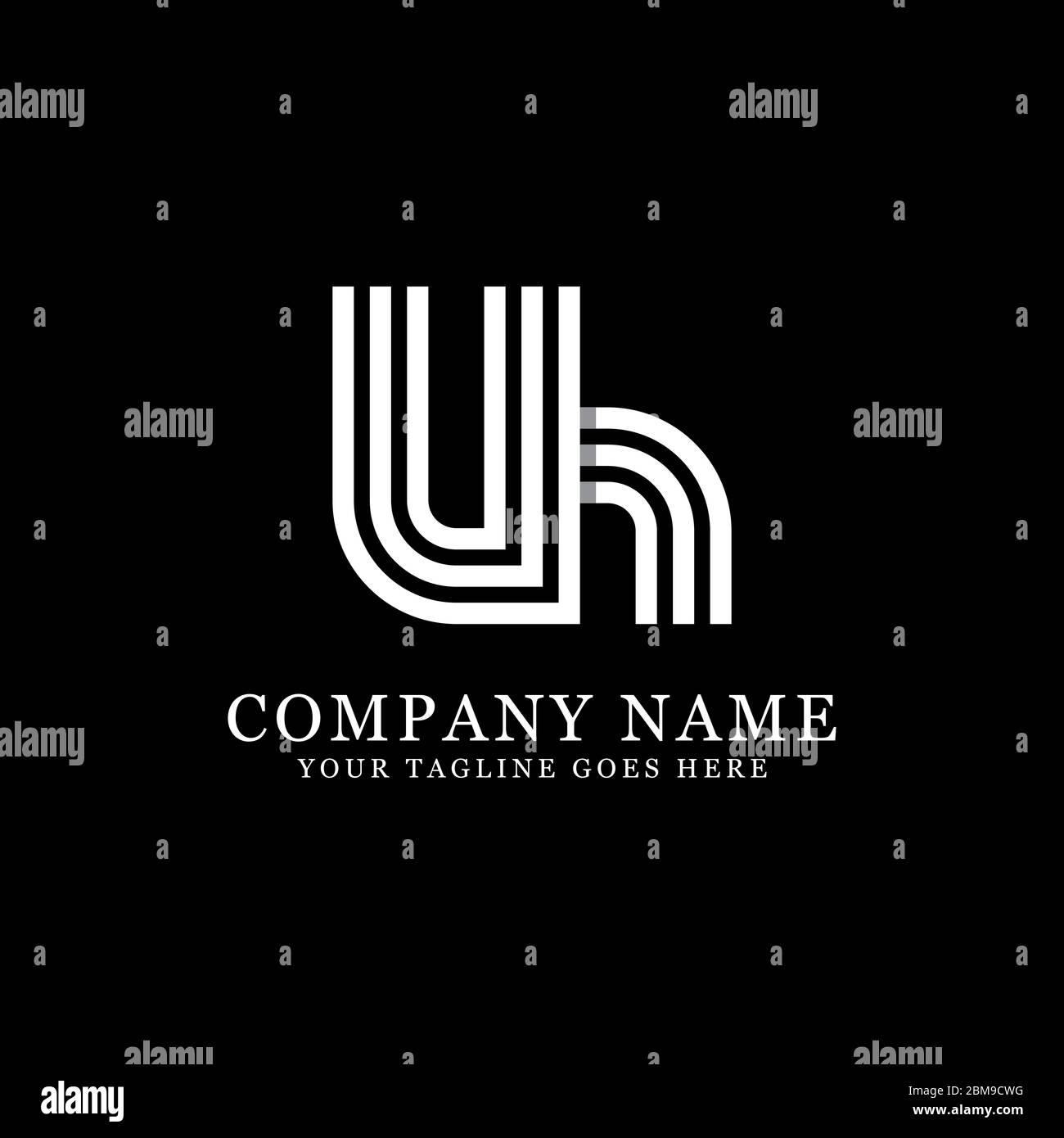 Création monogramme UH logo design vecteur, nom initial logo inspiration Illustration de Vecteur