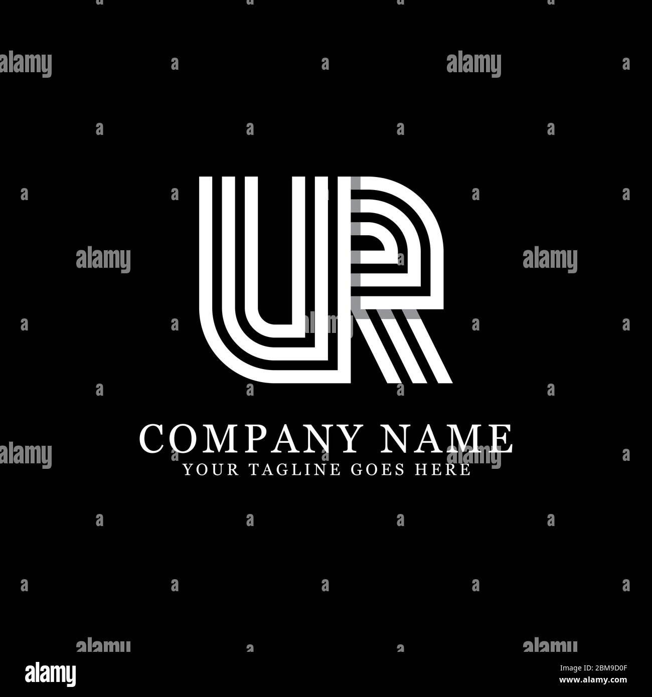 Création monogramme UR logo design vecteur, nom initial logo inspiration Illustration de Vecteur
