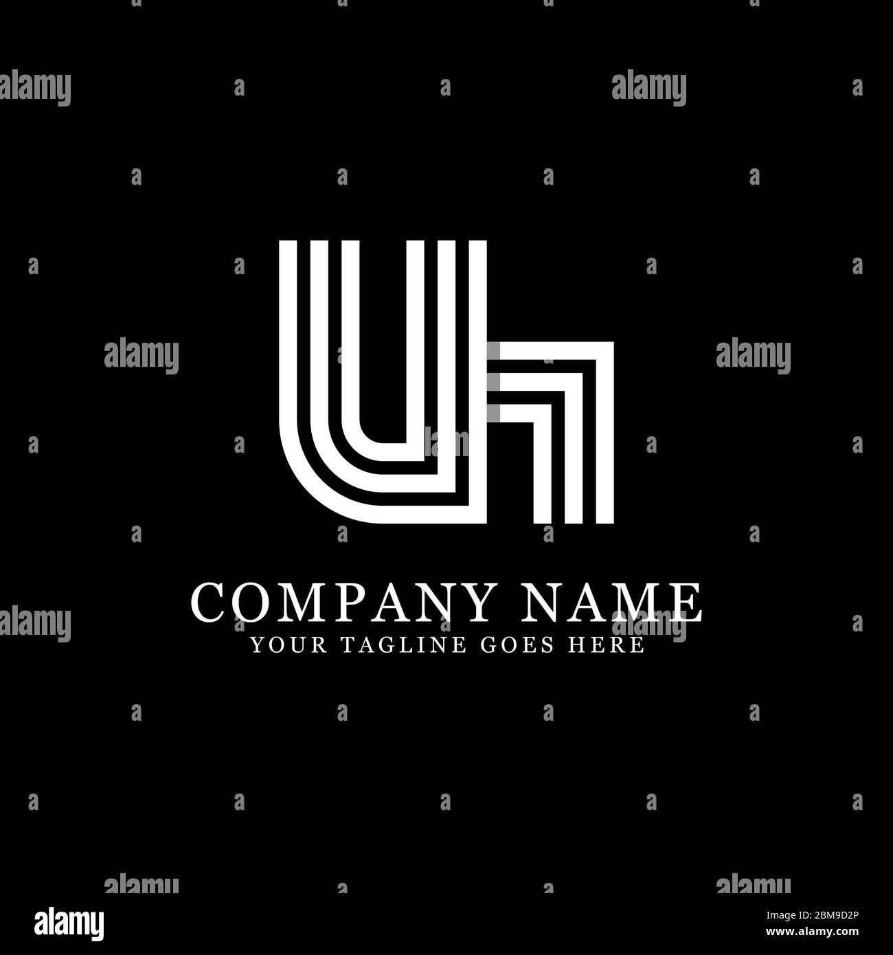 Création monogramme UH logo design vecteur, nom initial logo inspiration Illustration de Vecteur