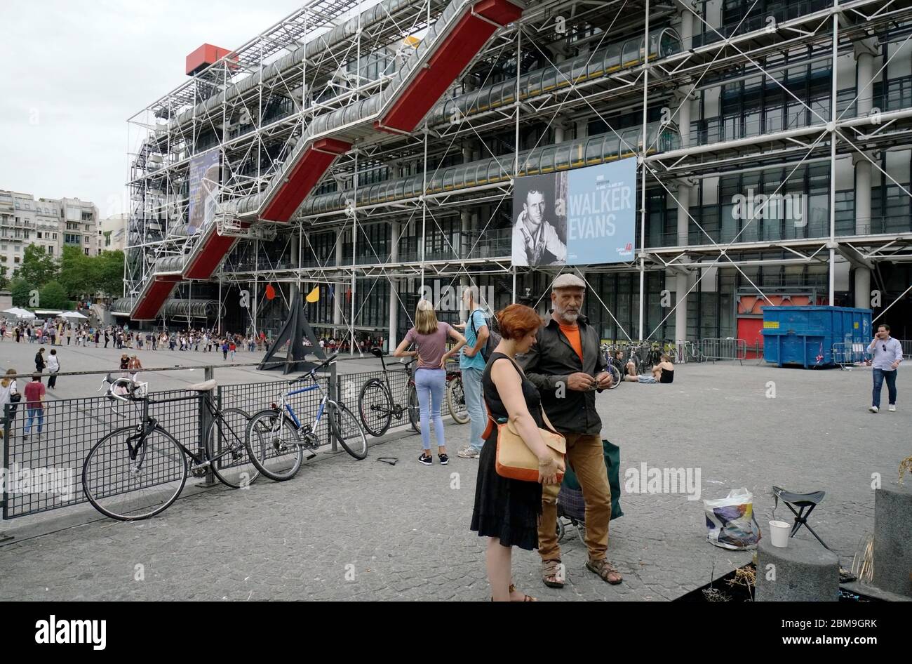 Le Centre Pompidou à un jour nuageux.Paris.France Banque D'Images