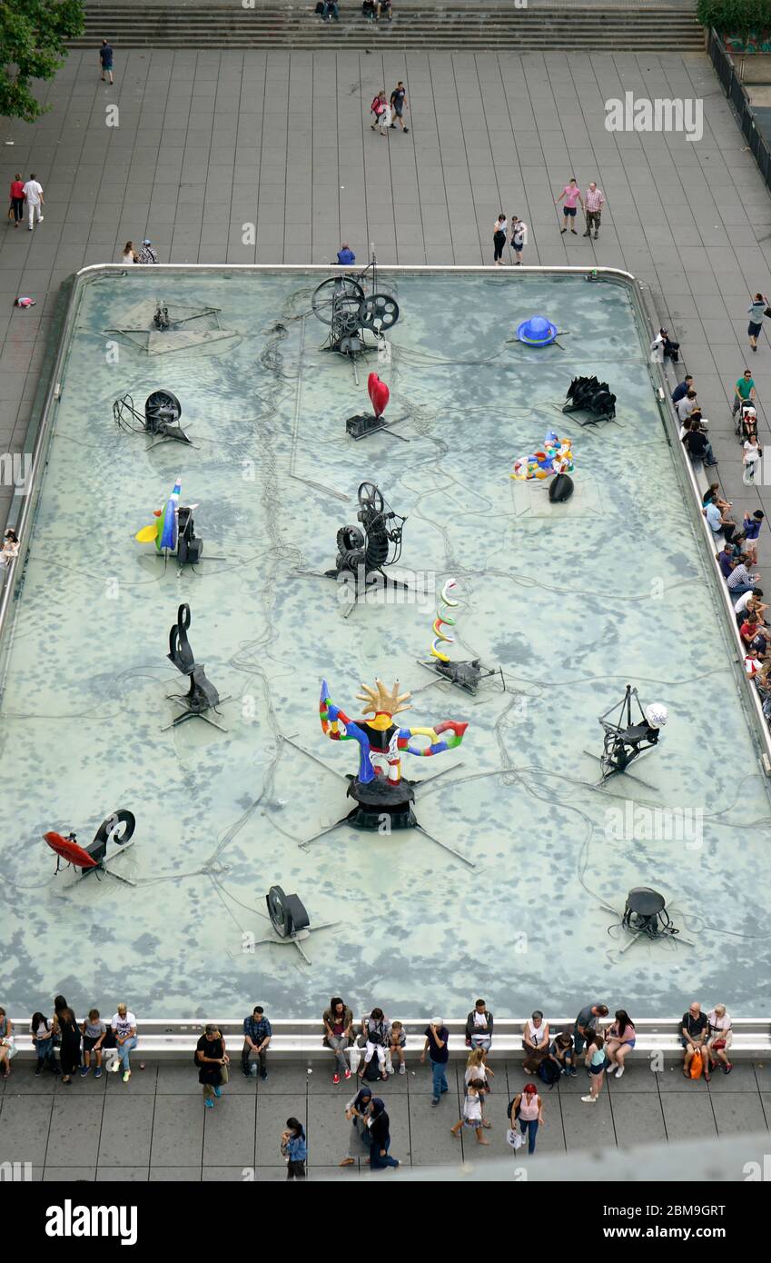 Fontaine Stravinsky au Centre Pompidou.Beaubourg.Paris.France Banque D'Images
