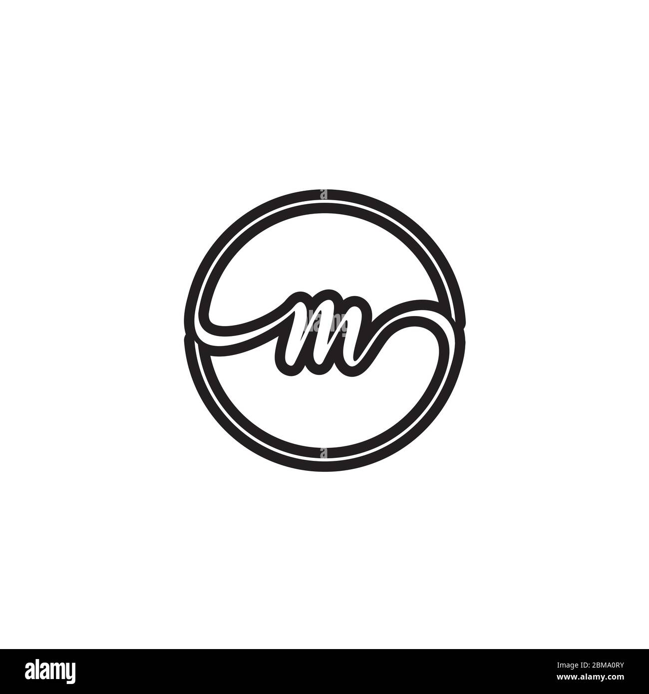 Lettre M cercle logo vecteur de conception Illustration de Vecteur