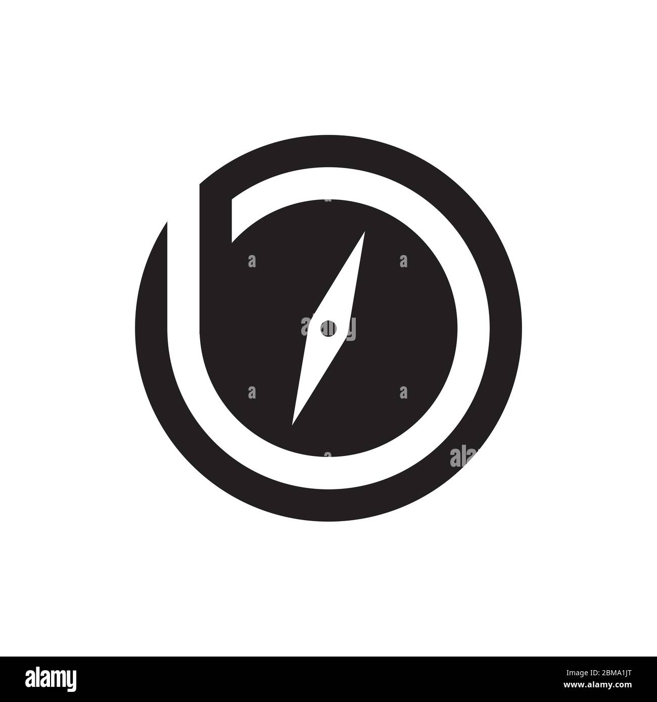 B concept de logo de lettre de compas minuscule Illustration de Vecteur