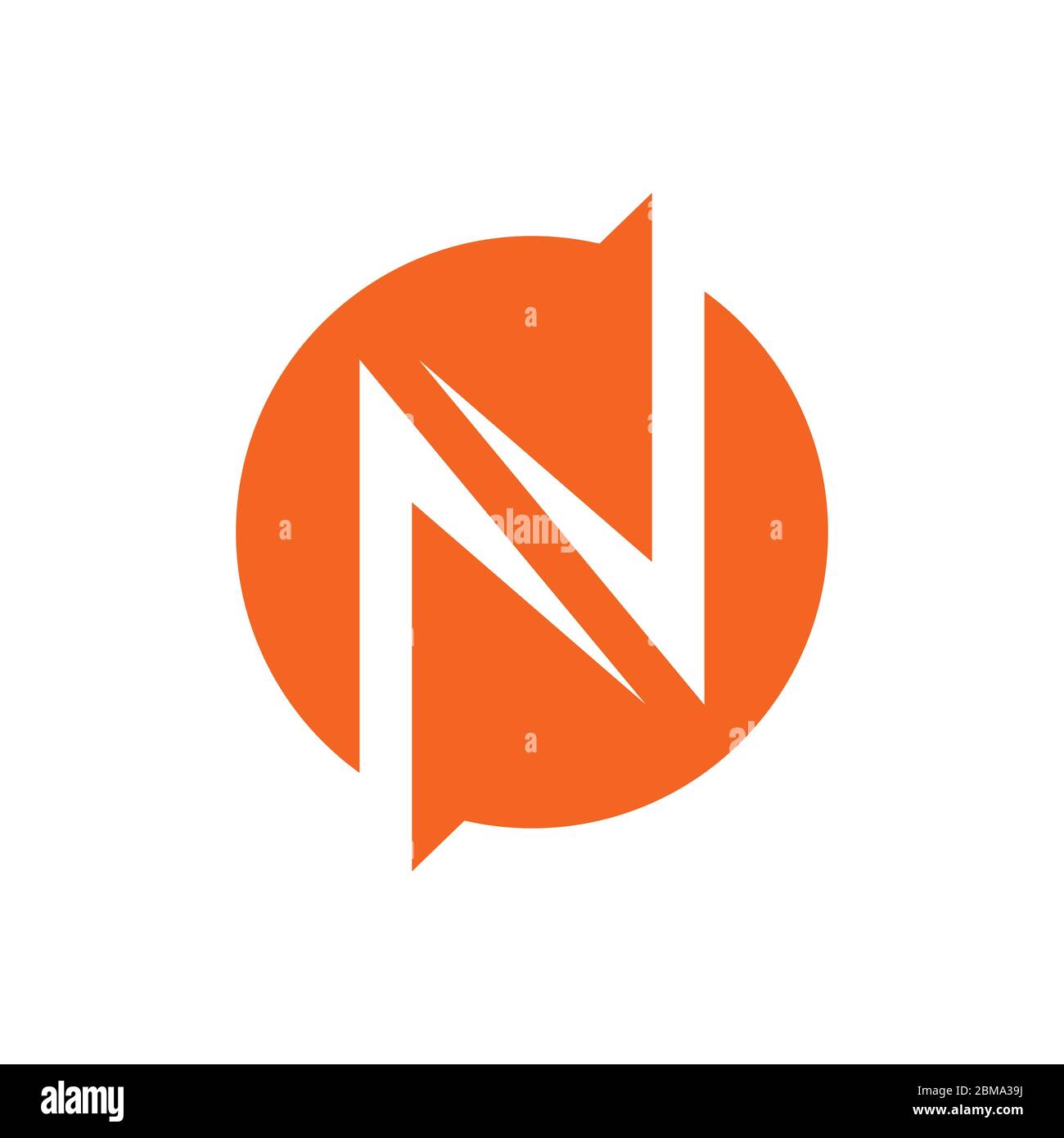 N concept de design de logo de cercle d'éclair Illustration de Vecteur
