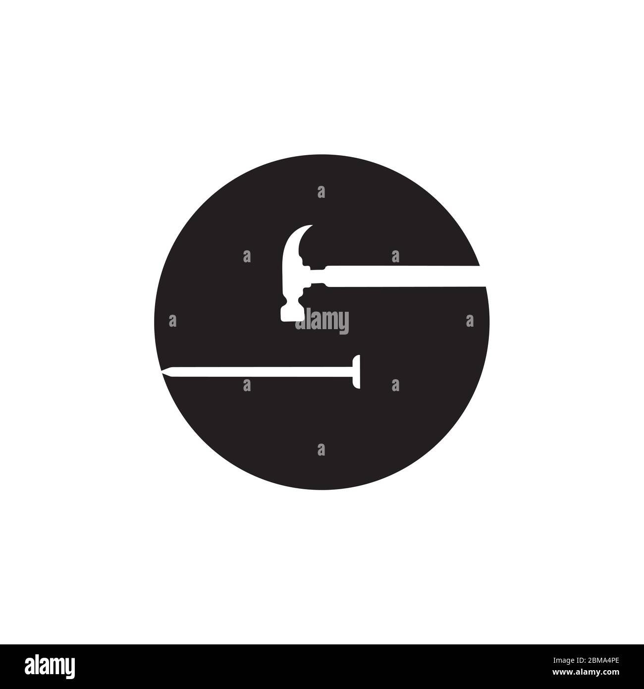Forme de clou de marteau lettre S logo design vectoriel Illustration de Vecteur