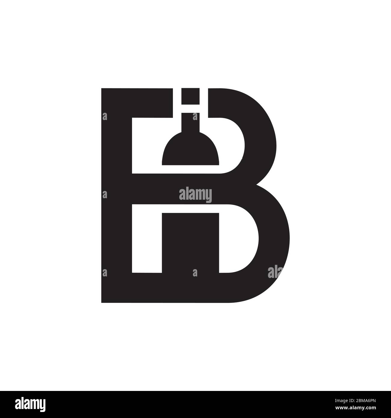 B concept de conception de bouteille avec logo de la lettre initiale Illustration de Vecteur