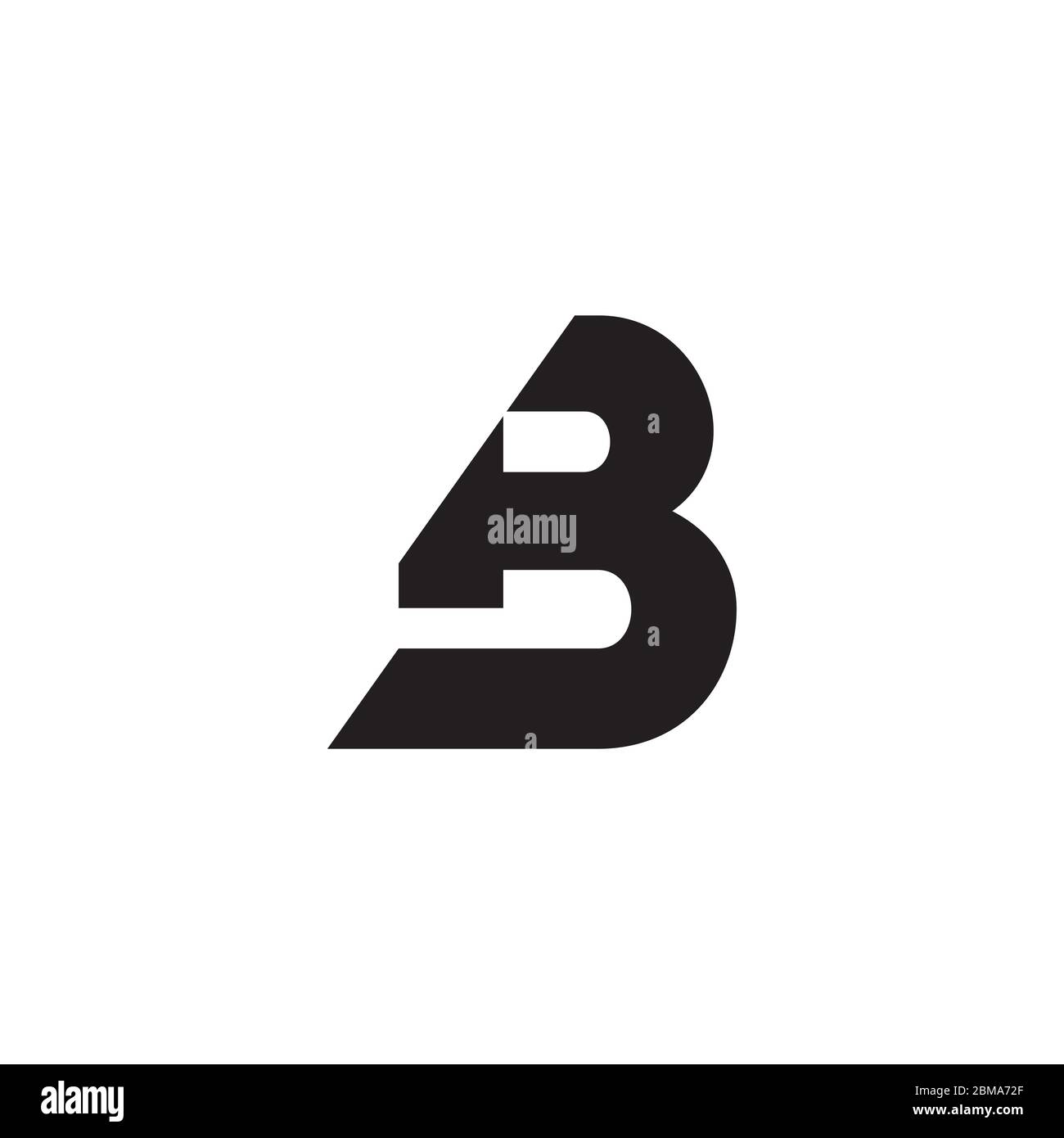 B Cut concept de conception initiale du logo Illustration de Vecteur