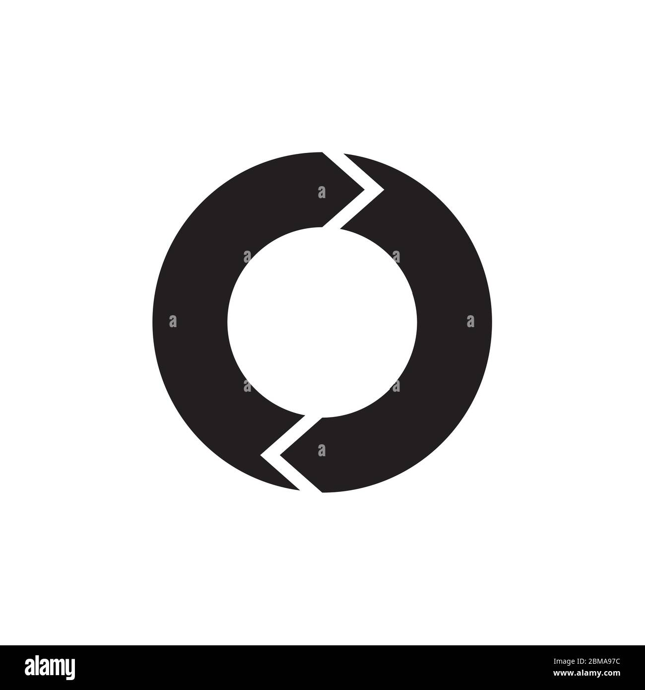 O logo de lettre. Concept de conception de flèche de recyclage. Illustration de Vecteur
