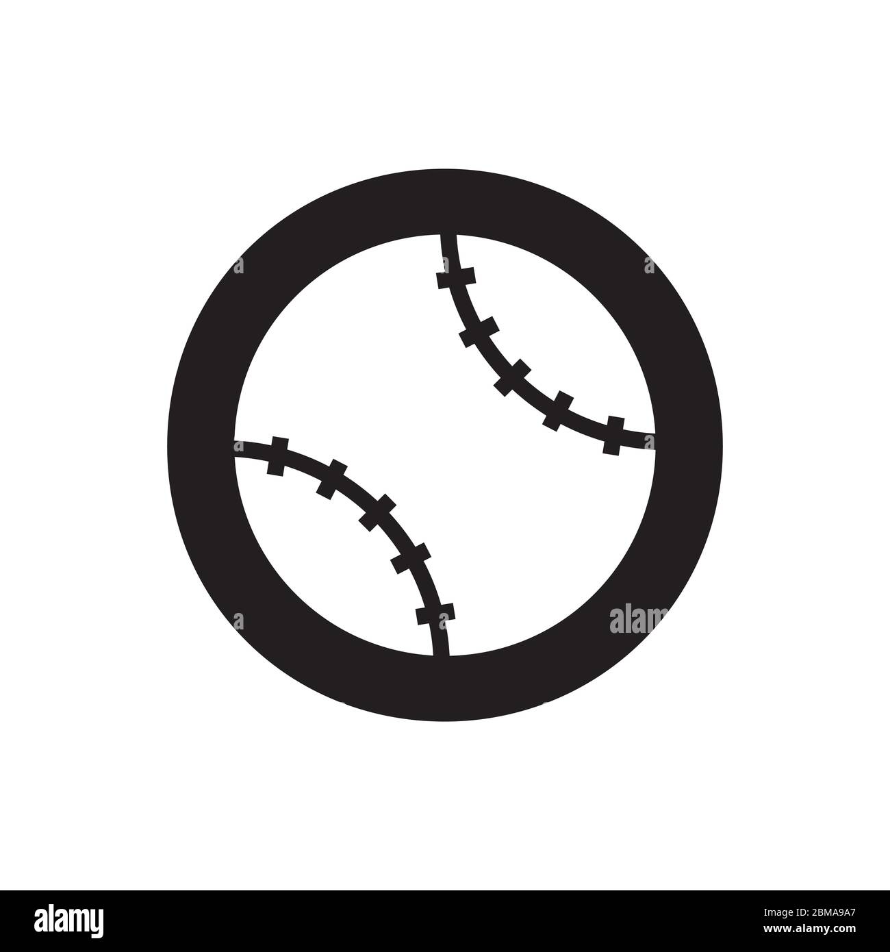 Concept de design de la lettre O du baseball Illustration de Vecteur