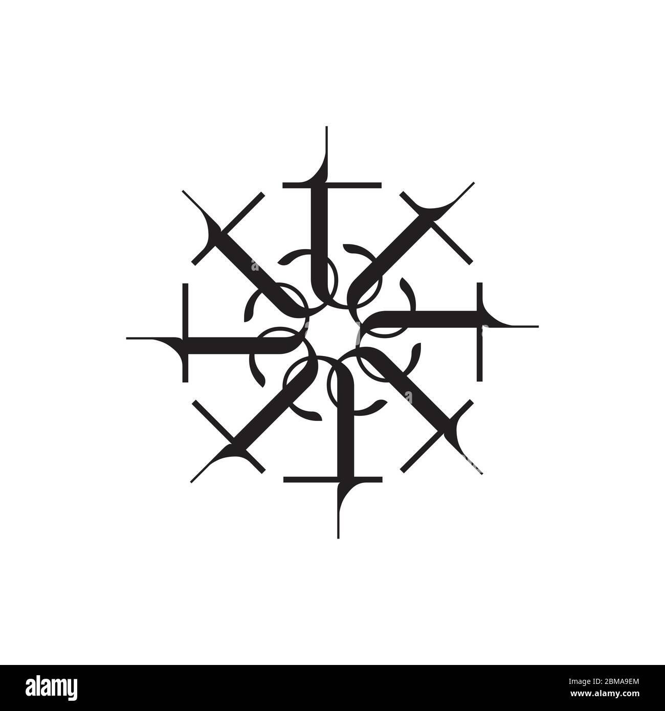 Tournez le vecteur de forme de lettre T minuscule Illustration de Vecteur