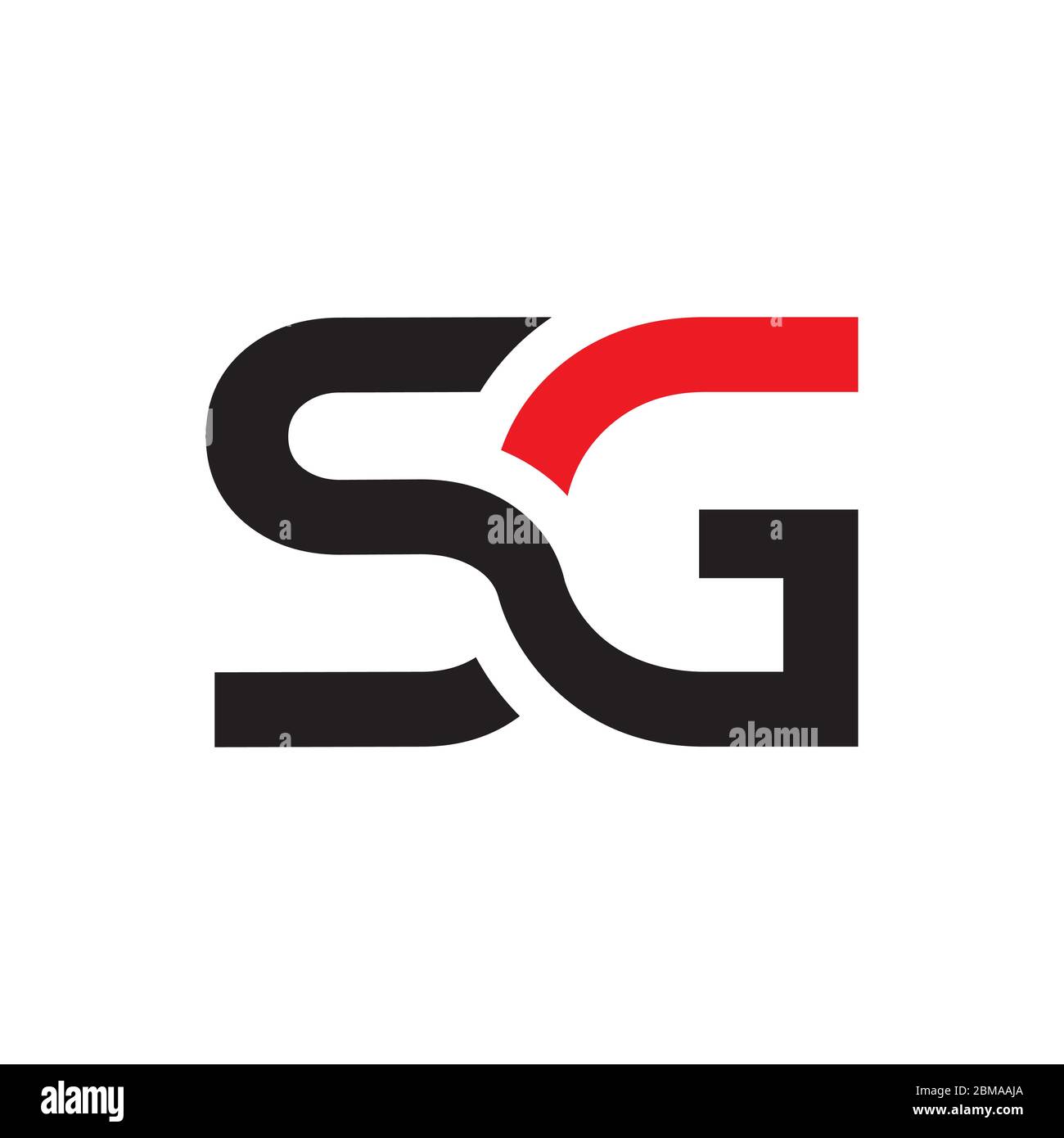 Vecteur de conception de logo de lettre initiale S. G. Illustration de Vecteur