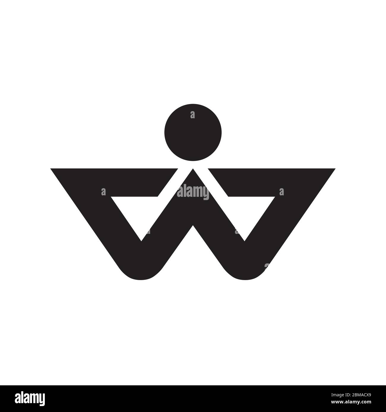W concept de design de lettre de gens Illustration de Vecteur
