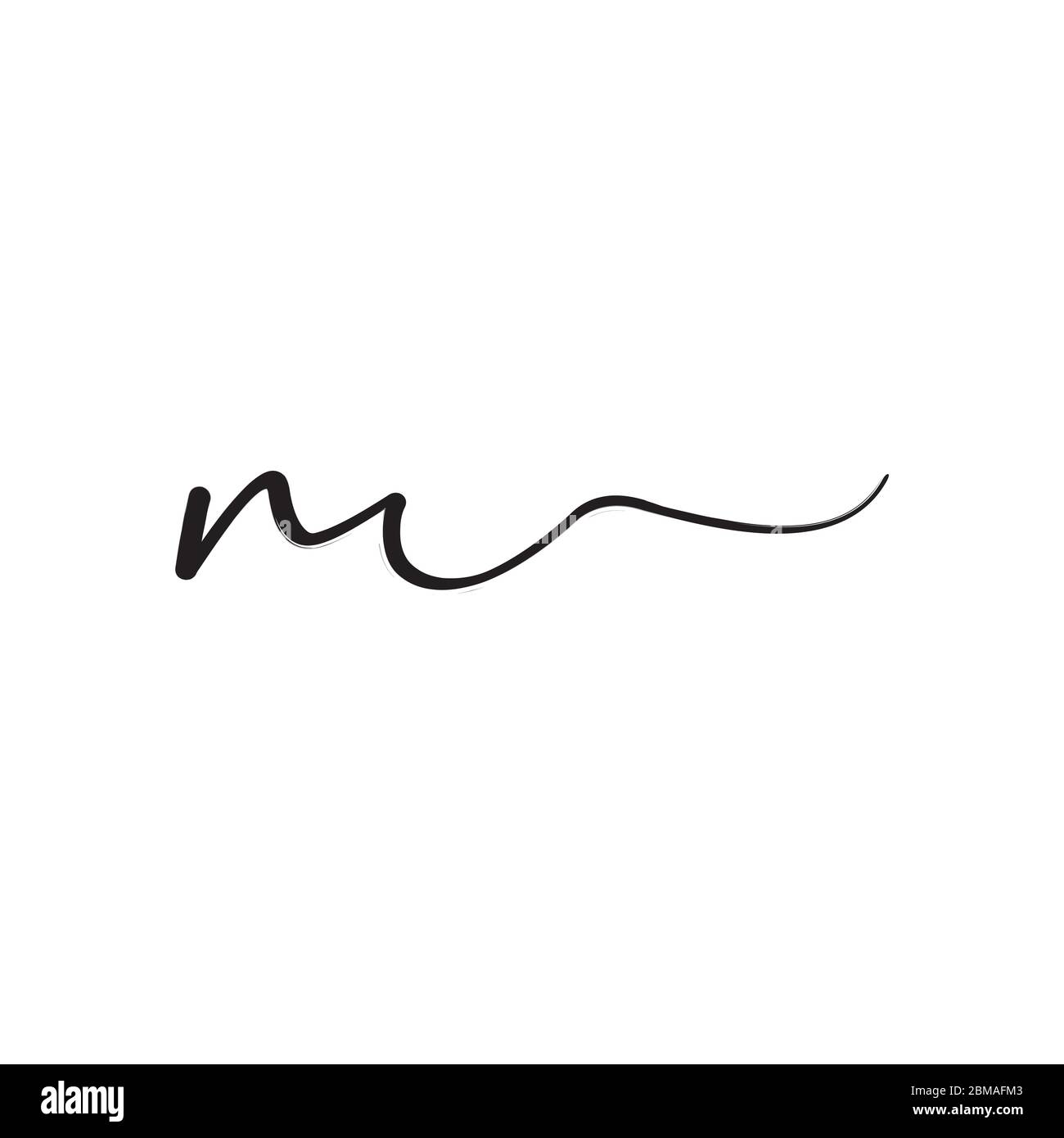 Concept de logo lettre M signature Illustration de Vecteur