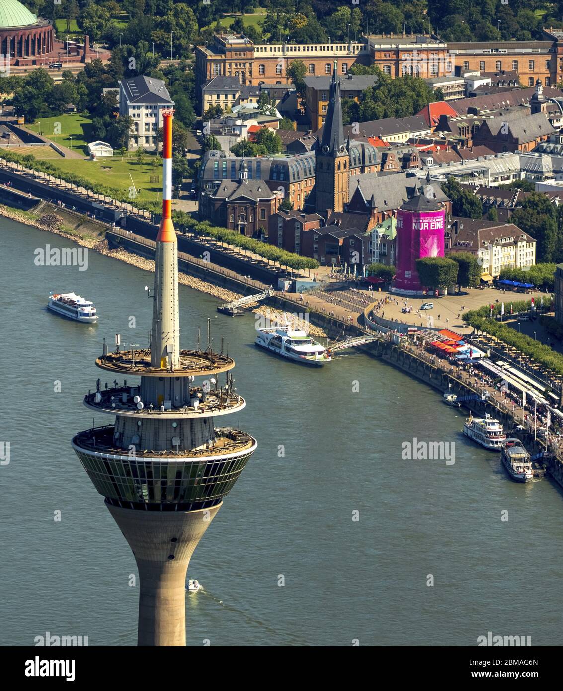 , tour du Rhin à Düsseldorf, 07.08.2016, vue aérienne, Allemagne, Rhénanie-du-Nord-Westphalie, Basse-Rhin, Düsseldorf Banque D'Images