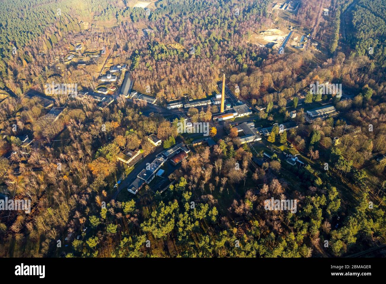Site de production d'explosifs Maxam Deutschland GmbH Werk Sy, ancien site WASAG, 04.12.2020, vue aérienne, Allemagne, Rhénanie-du-Nord-Westphalie, Haltern am See Banque D'Images Site de production d'explosifs Maxam Deutschland GmbH Werk Sy, ancien site WASAG, 04.12.2020, vue aérienne, Allemagne, Rhénanie-du-Nord-Westphalie, Haltern am See Banque D'Images