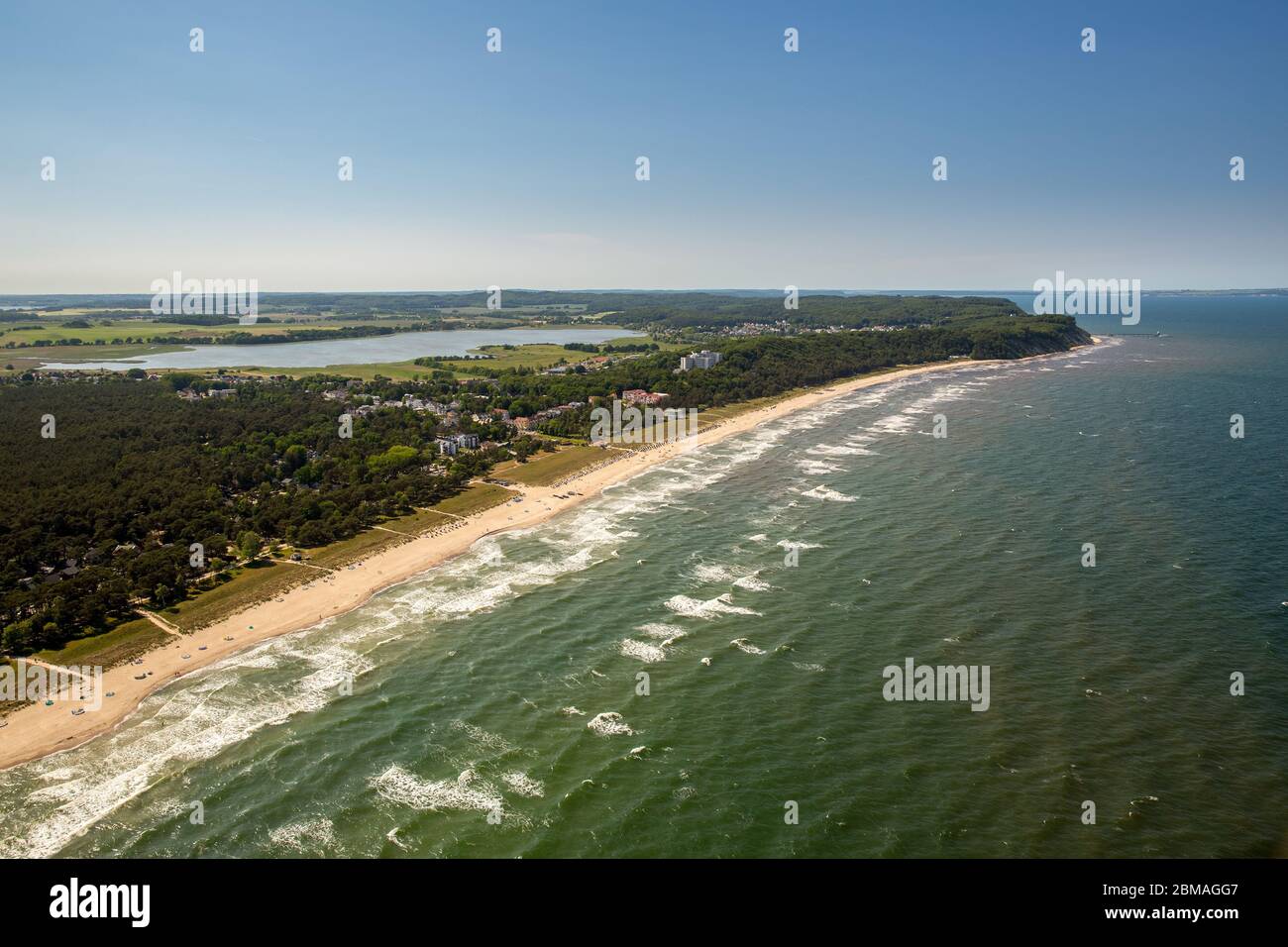 , paysage côtier à Sellin, 05.06.2016, vue aérienne, Allemagne, Mecklenburg-Poméranie occidentale, Sellin Banque D'Images