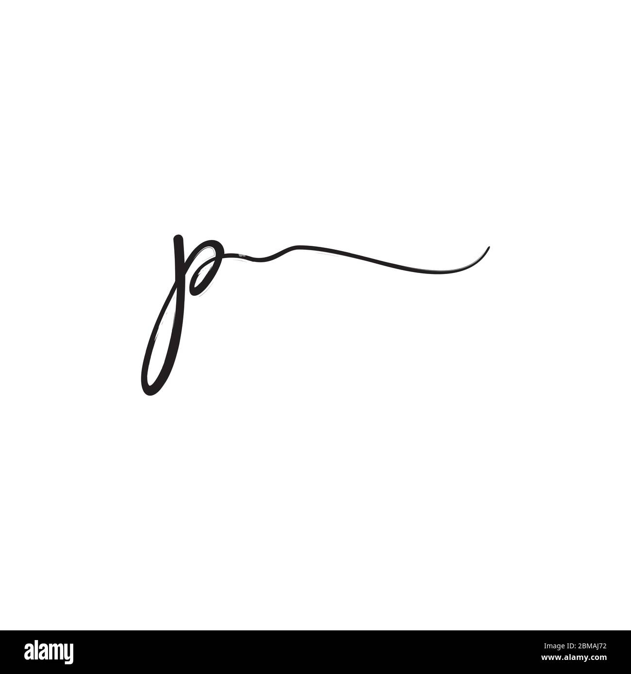 Concept de logo de lettre de signature P. Illustration de Vecteur