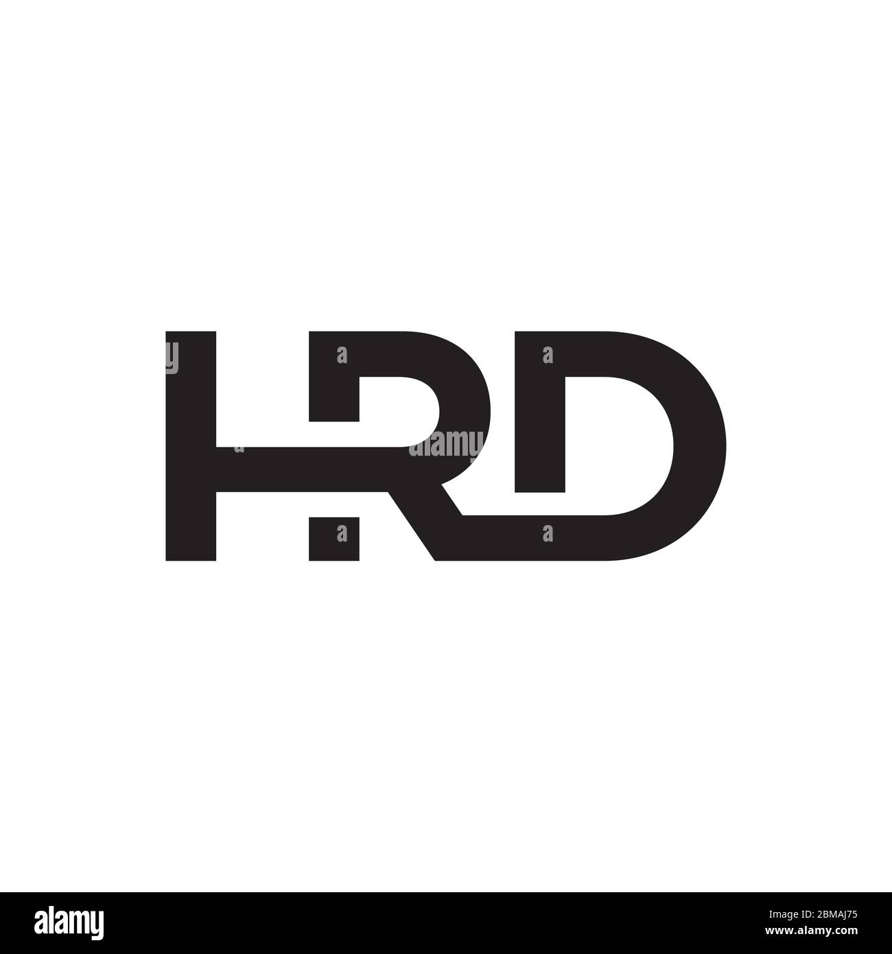 Lettre H R D logo connecté entre les lettres concept Illustration de Vecteur