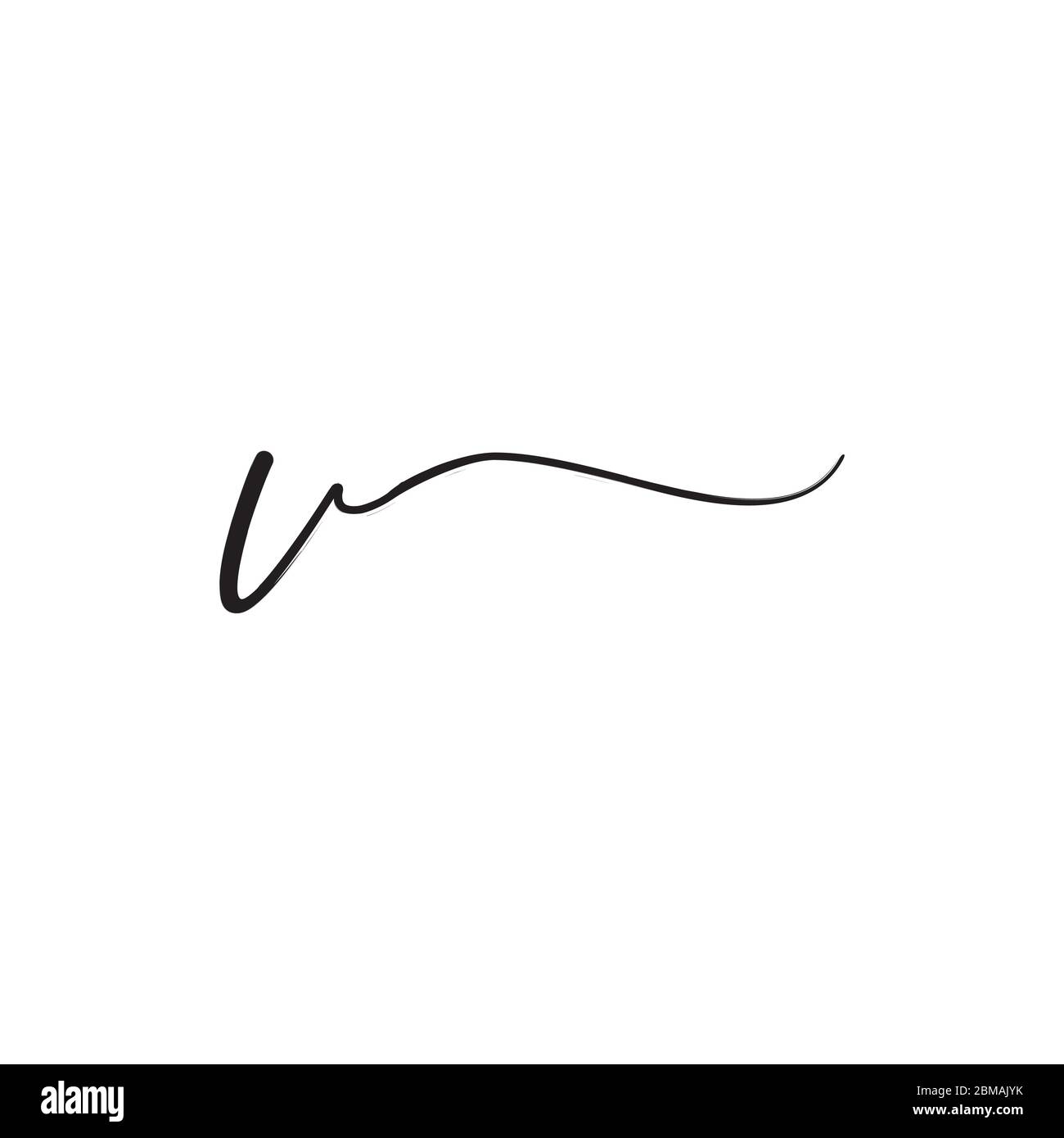 V concept de logo de lettre de signature Illustration de Vecteur