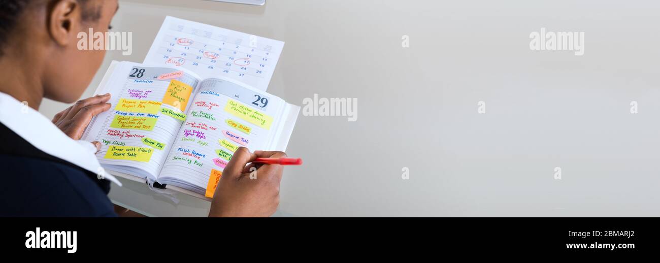 Événement de planification des Africains dans Calendrier Calendrier Calendrier Planificateur Banque D'Images