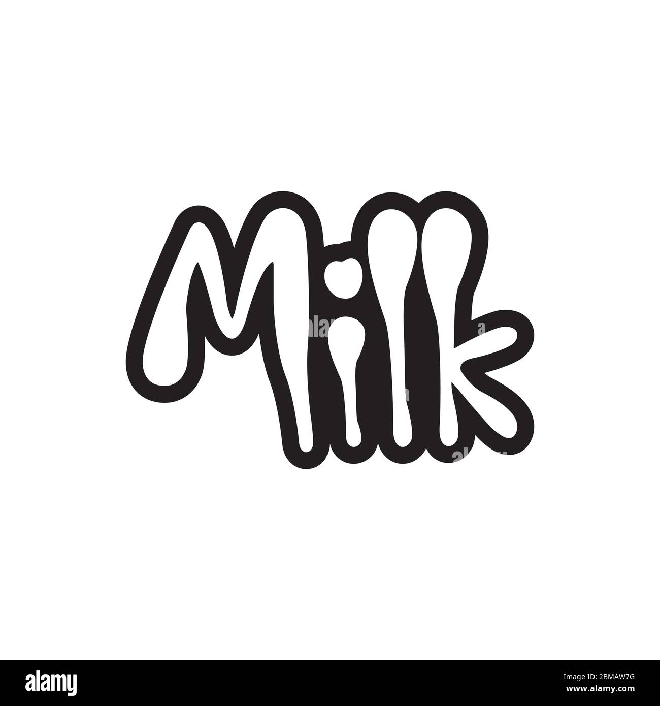 Concept de lait liquide mot Illustration de Vecteur