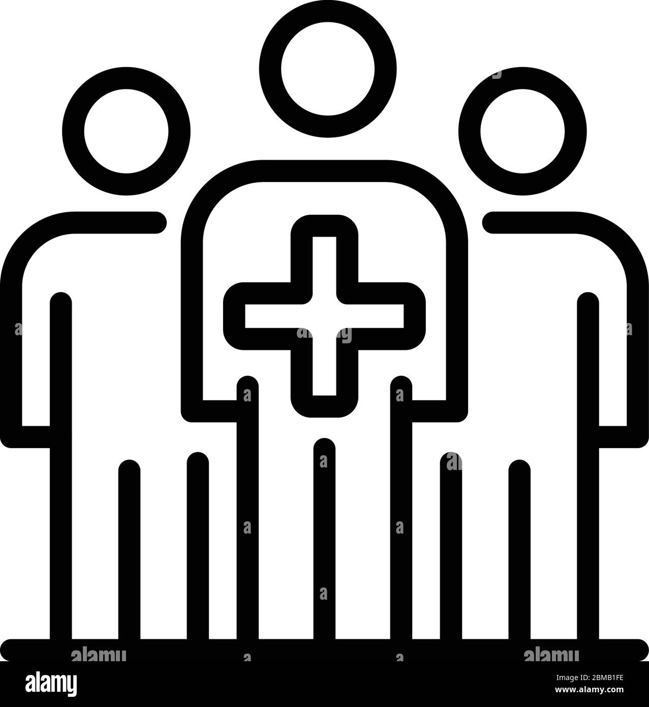 Icône trois médecins, style de contour Illustration de Vecteur