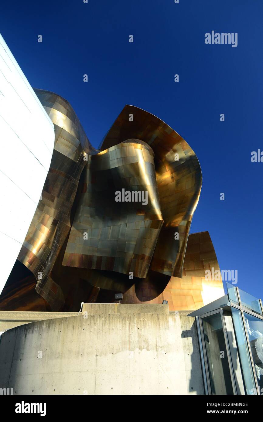 Seattle 2013, EMP Experience Music Project est un musée de musique, de culture pop et de science-fiction conçu par l'architecte canadien Frank Gehry. Banque D'Images