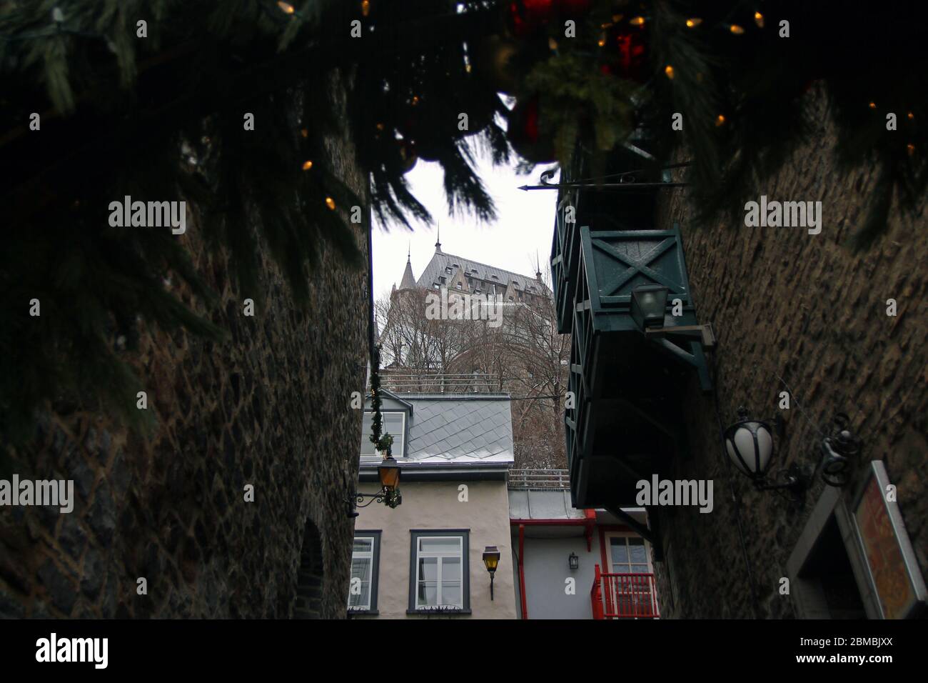 Le château de Québec du Vieux-Québec inférieur au Canada Banque D'Images