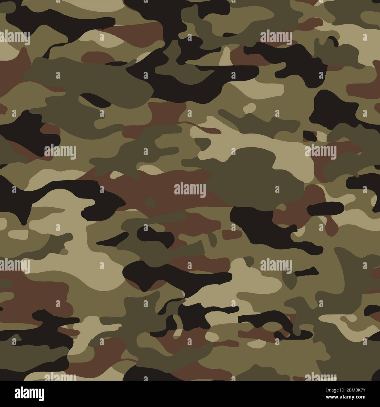 Motif moderne à pois et motif camouflage sans couture marron Banque D'Images