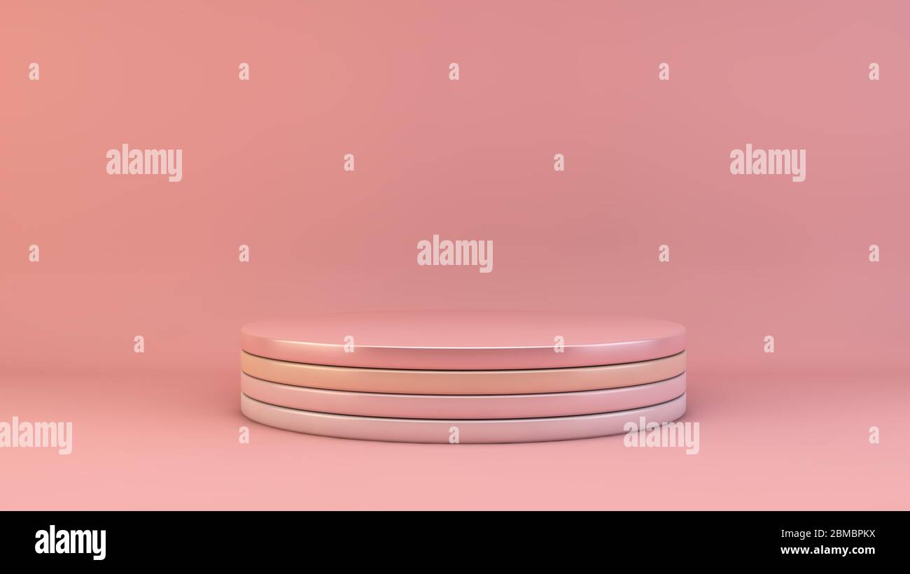 Affichage du produit rose vide plate-forme rendu 3d Banque D'Images