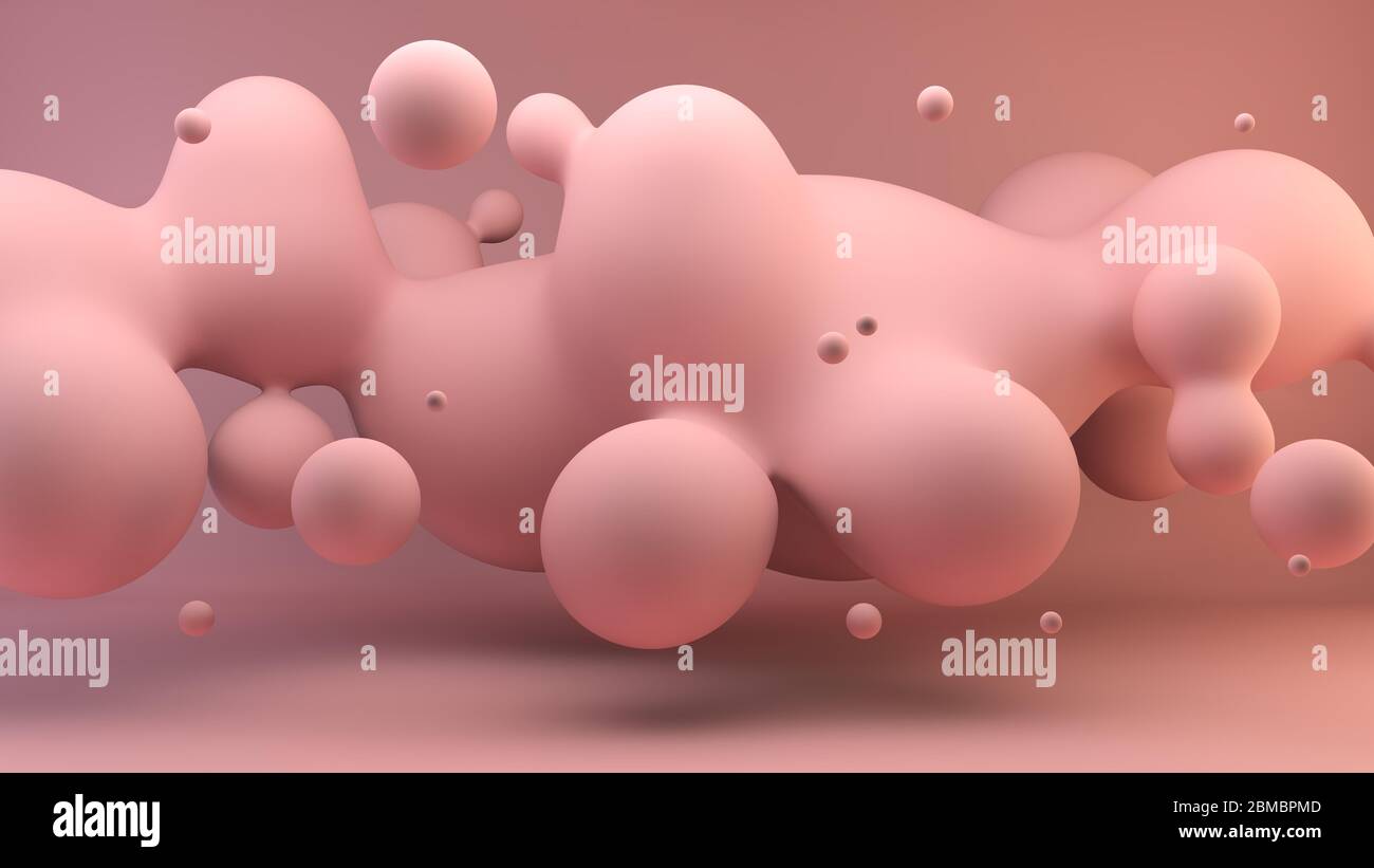 Arrière-plan de rendu 3d de forme liquide rose clair Banque D'Images