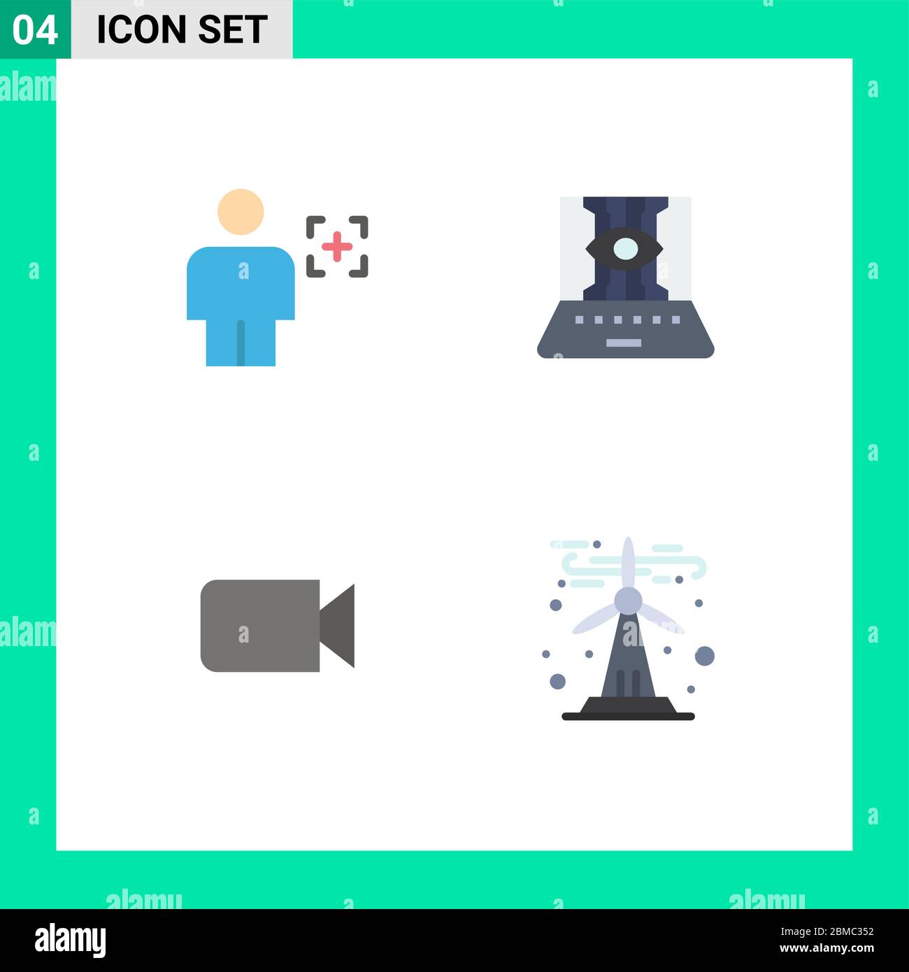 Interface mobile jeu de 4 pictogrammes d'avatar, de technologie, d'image, de sciences informatiques, d'éléments de conception vectorielle modifiables par image Illustration de Vecteur