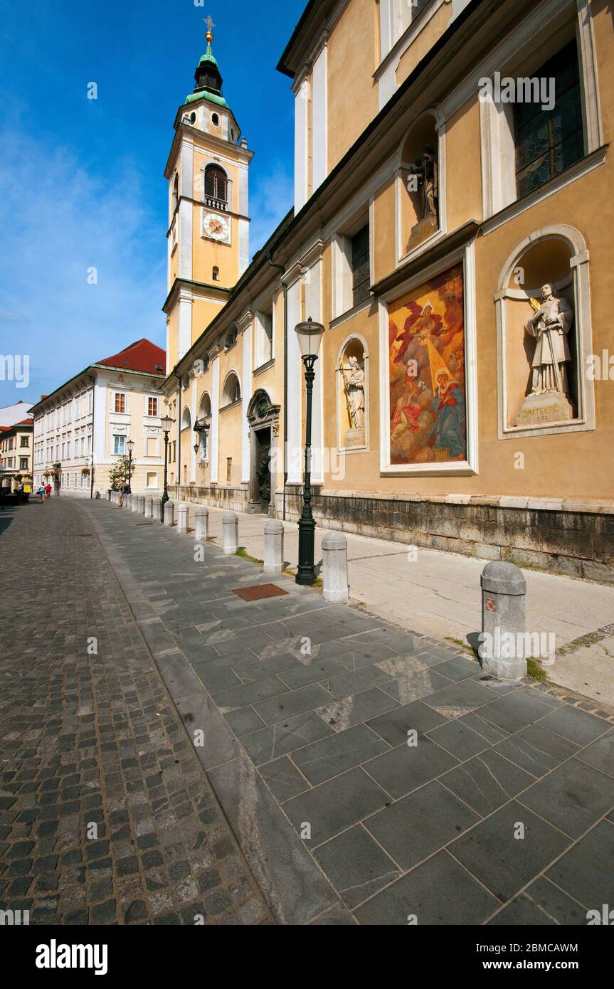 Cathédrale Saint-Nicolas à Ljubljana, Slovénie Banque D'Images