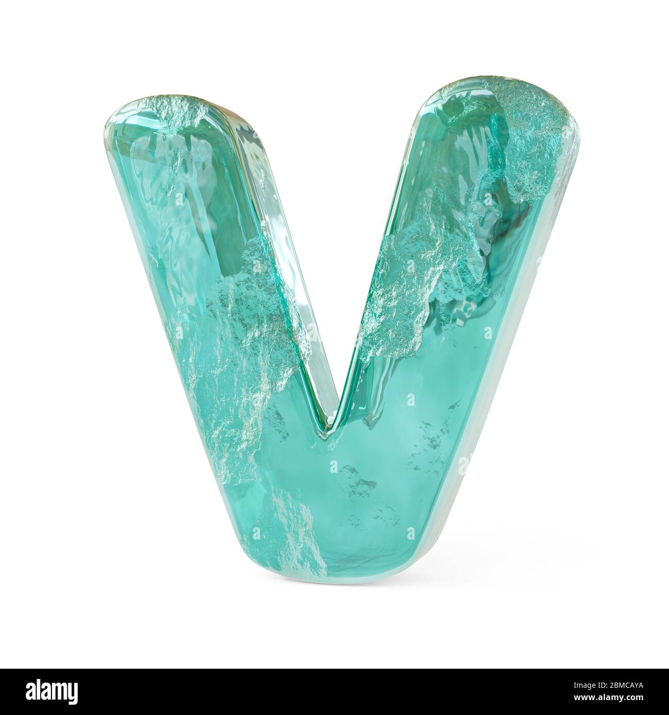 Lettres verglacées réalistes isolées sur fond blanc. image 3d Banque D'Images