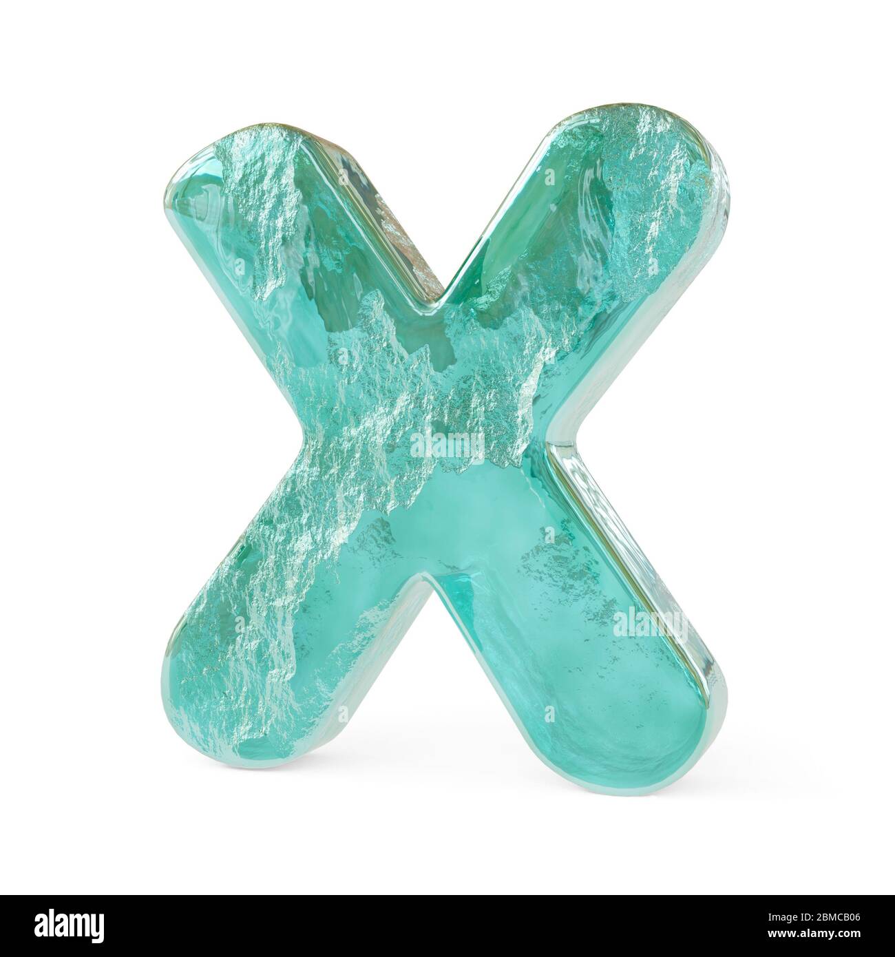 Lettres verglacées réalistes isolées sur fond blanc. image 3d Banque D'Images