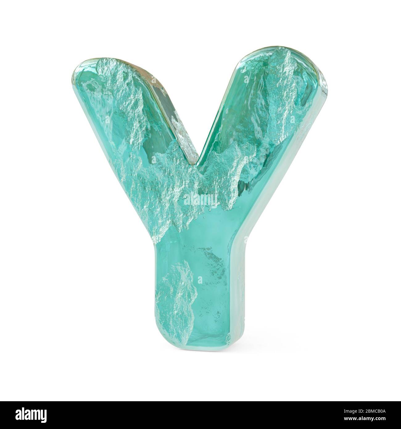 Lettres verglacées réalistes isolées sur fond blanc. image 3d Banque D'Images