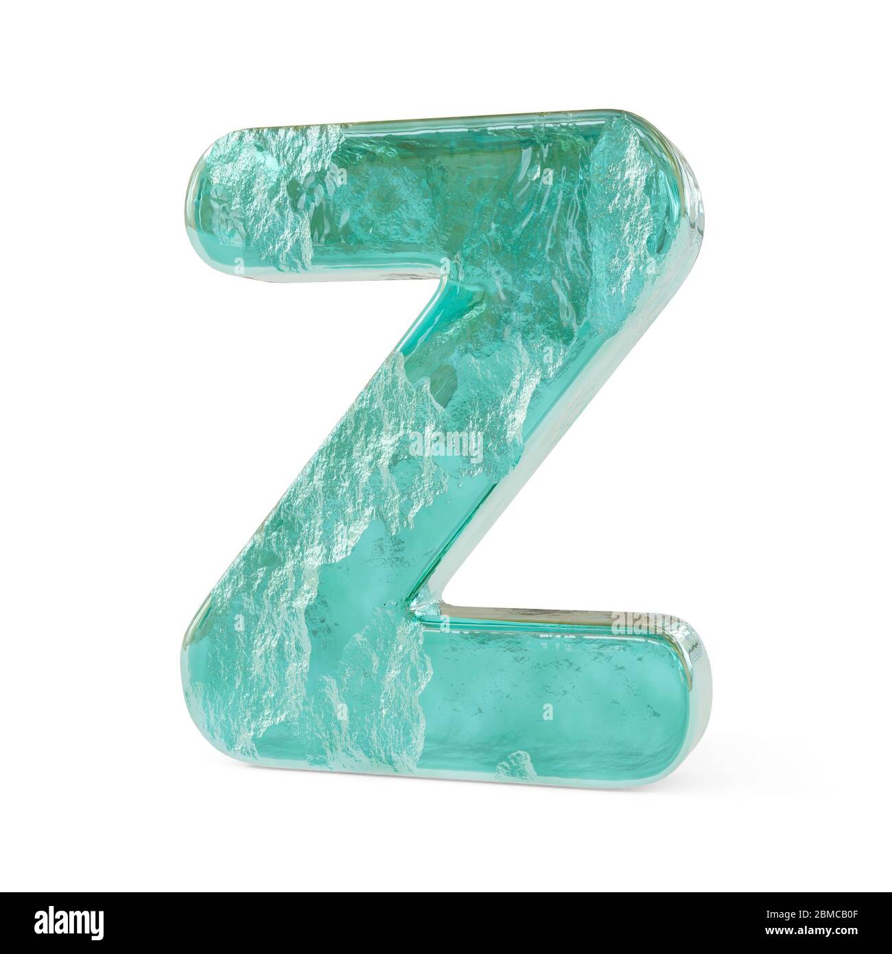 Lettres verglacées réalistes isolées sur fond blanc. image 3d Banque D'Images