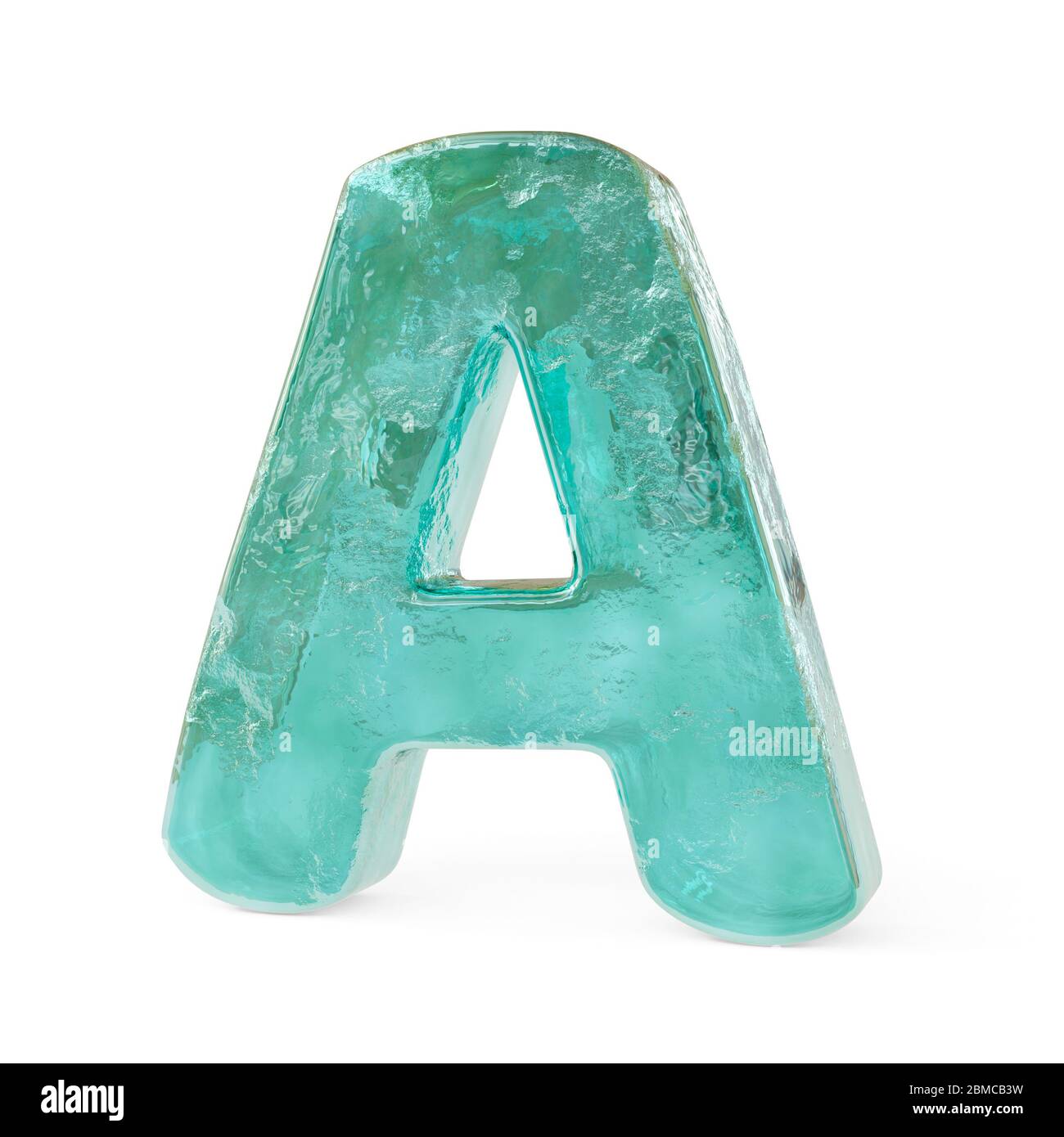Lettres verglacées réalistes isolées sur fond blanc. image 3d Banque D'Images