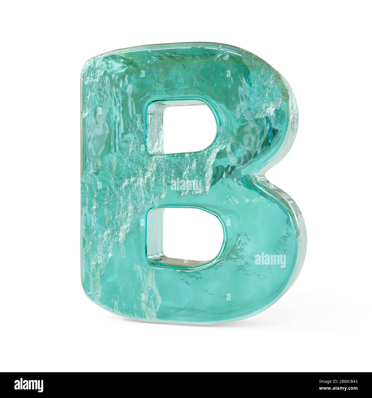 Lettres verglacées réalistes isolées sur fond blanc. image 3d Banque D'Images